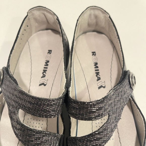 ROMIKA Women's Cassie 55 Charcoal Black Leather Mary Jane Casual Shoes EUC - Picture 10 of 12